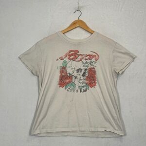 Poison Off White Graphic Band T-Shirt Large